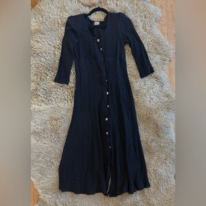 Vintage Towne Clothes Dupe Black Button-Down Dress